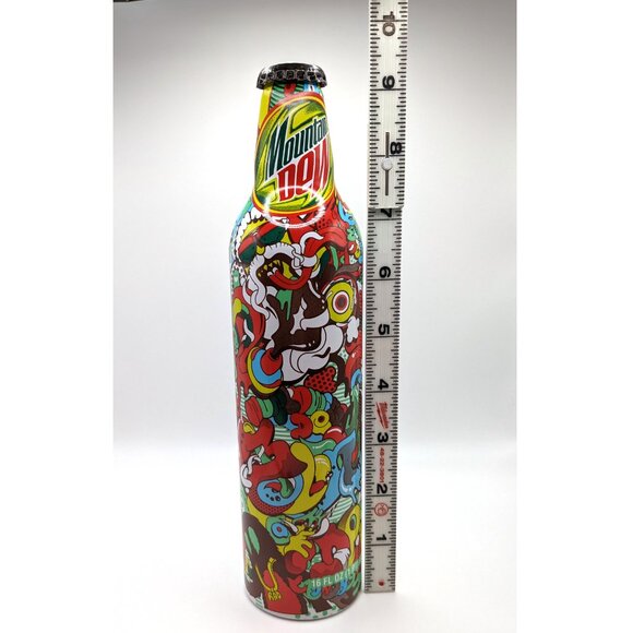 Mountain Dew Green Label Art Aluminum Soda Bottles, Empty Bottles, Set of Three - Picture 7 of 16